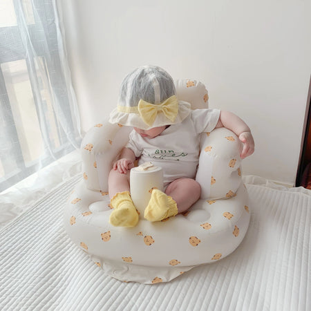 Portable Baby Inflatable Chair - Soft & Supportive Infant Sofa Seat, Korean Style Baby Floor Chair for Sitting Up, Toddler Safety Seat for Daily Use